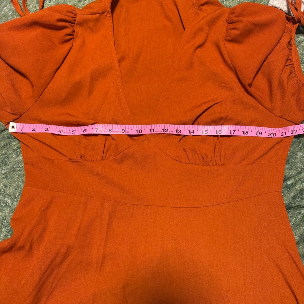 Cider Burnt Orange Tie Sleeve Mini Dress - Women’s 1X - Picture 9 of 10